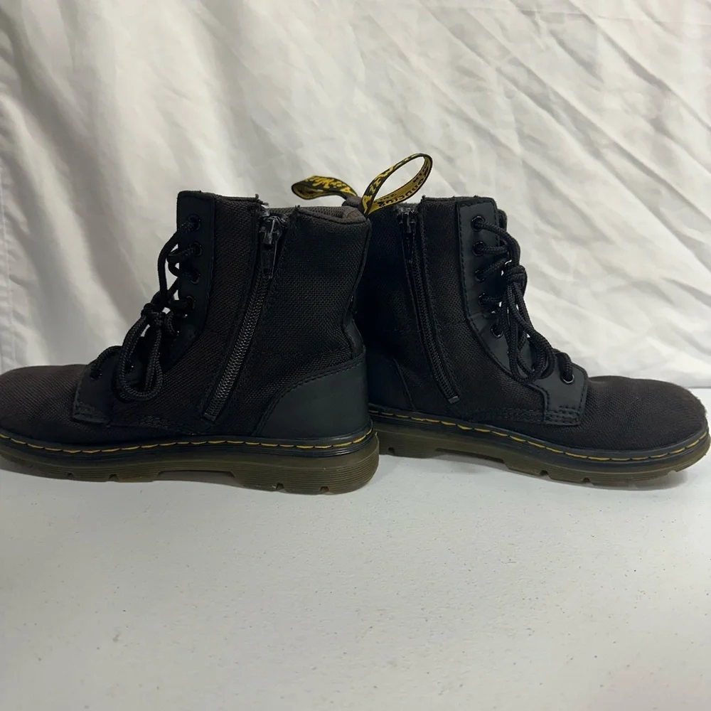 Dr. Martens Doc Combs J Black Canvas Lace-Up Boots Youth Size 2 US / 33 EU